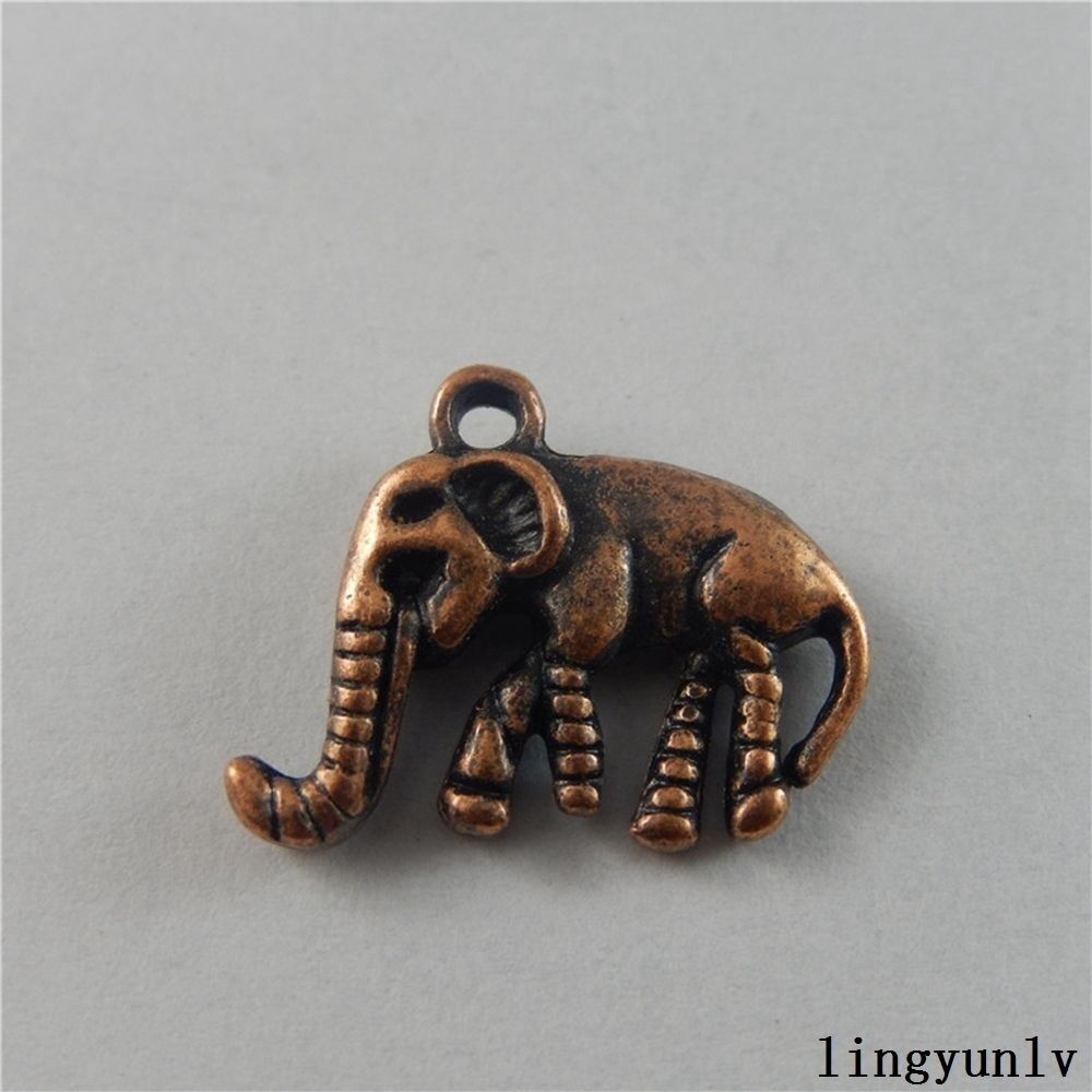 10 pcs Copper Red Elephant Charms Necklace Pendant Alloy Craft Findings 50784