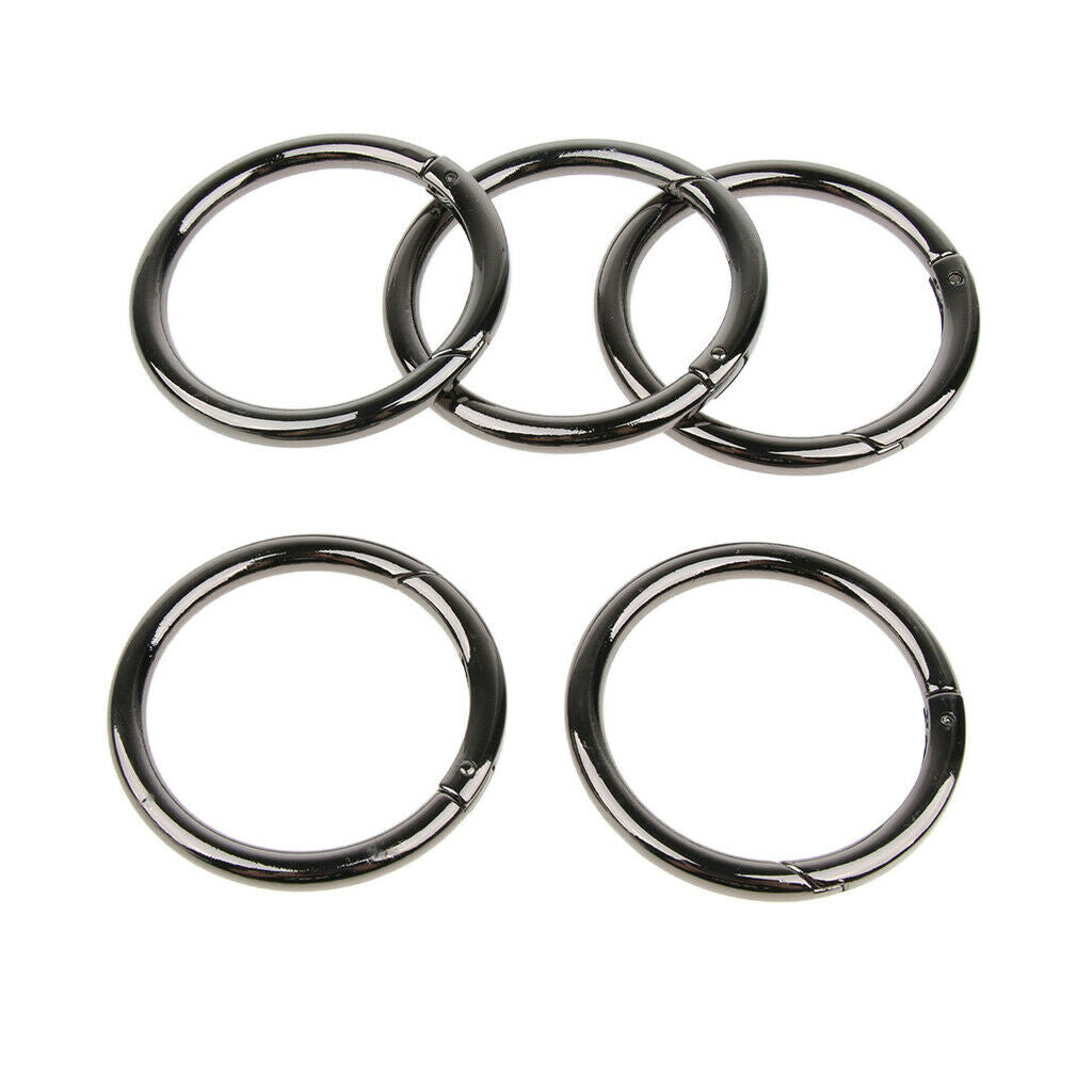 5 Pieces Zinc Alloy Round Spring Buckles Snap Hook Keychain