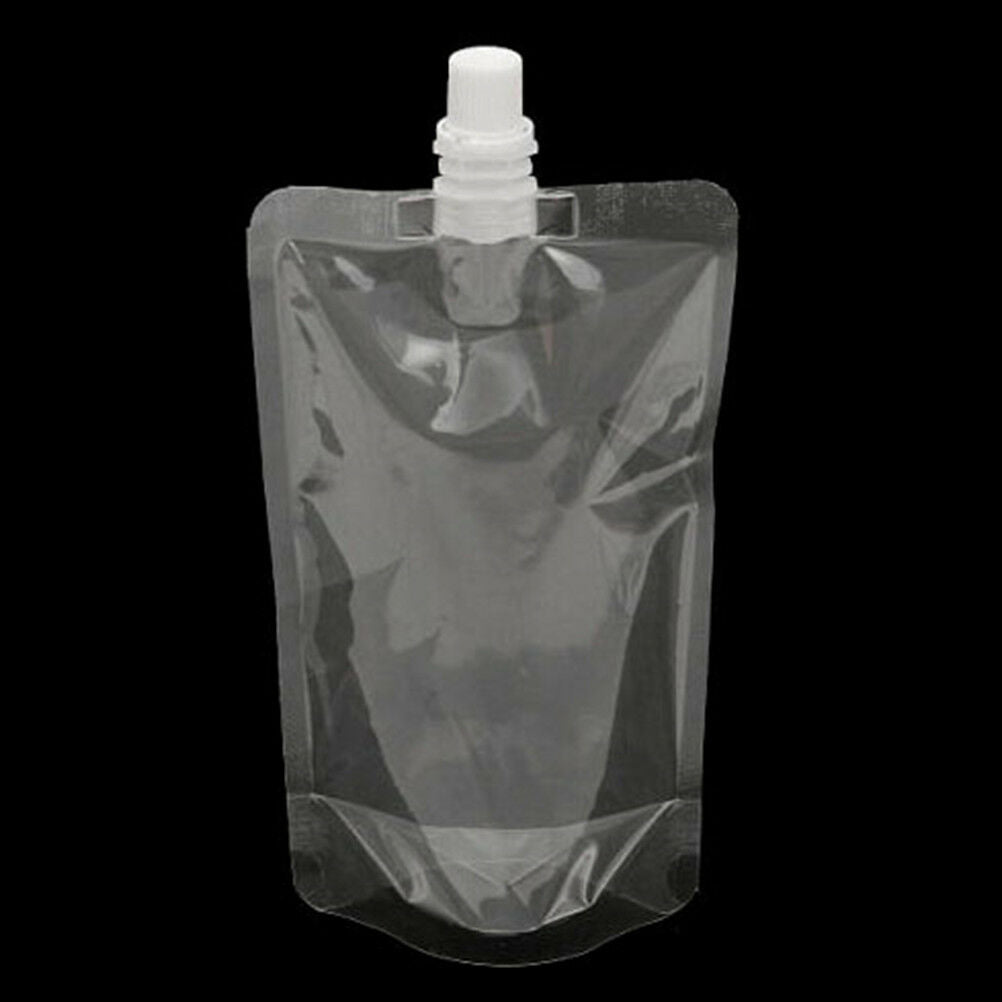 1PC 500ml clear spout stand up bag liquid juice flask pouch bags with ca.l8