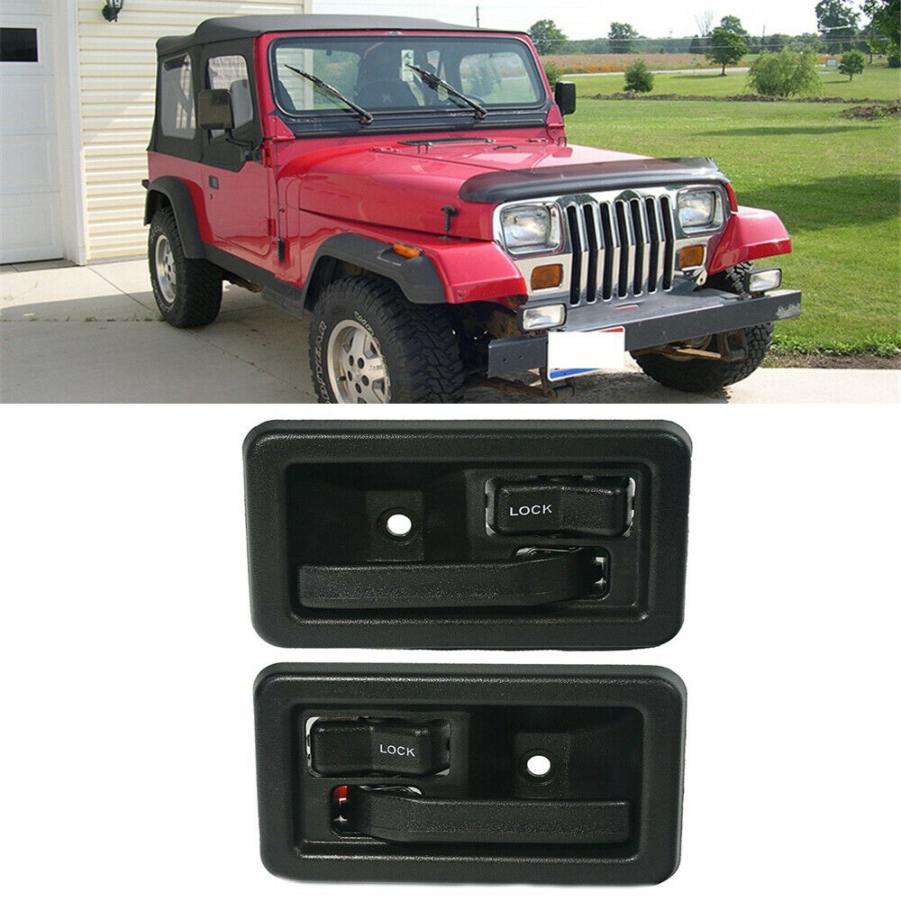 2Pcs Car Inside Door Handles Interior Left & Right For Jeep Wrangler 1987-2004