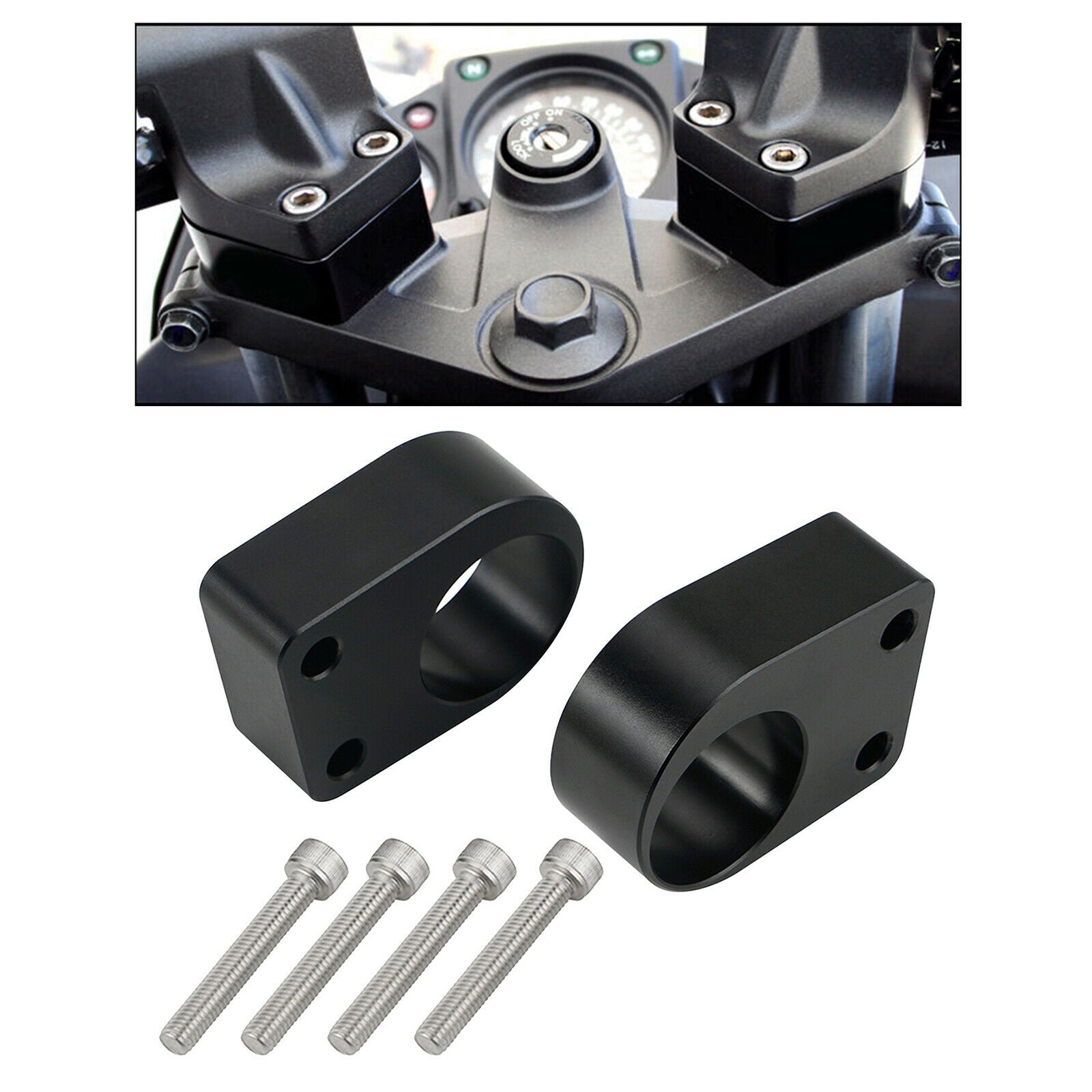 Motorcycle Handlebar Riser Clamp for Kawasaki Ninja EX250 300 2008-2019