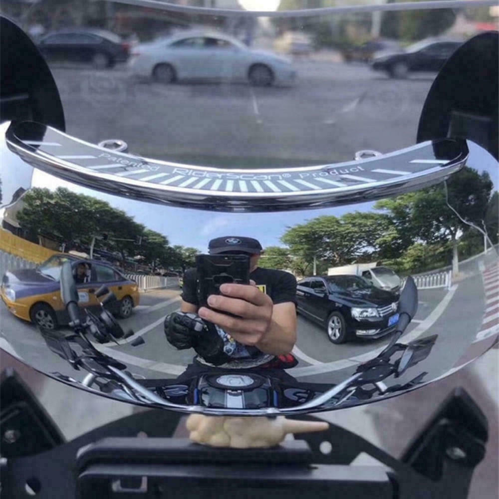 Motorcycle Blind Spot Mirrors 180+ Wide Angle Rearview Safety Auxiliary Mirror