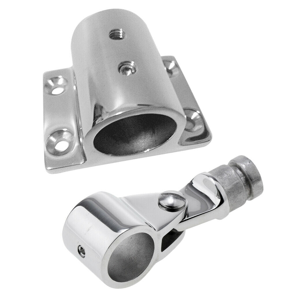 Handrail Arm Elbow Bimini + 90 Degree Rectangular Base For Marine Boat
