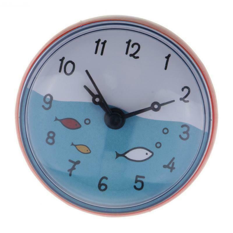 2Pcs Bathroom Clock Waterproof Mini Bath Wall Clock Time Display Portable