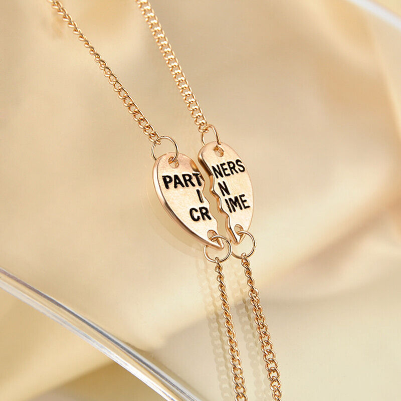 New Best Friends Forever Split Heart Pendant Bracelet Set Friendship Jewel.l8