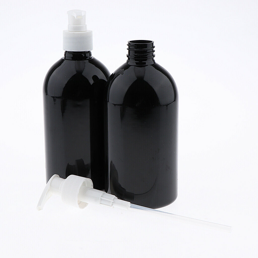 4x 500ml Empty Lotion Pump Bottle Shampoo Atomizer Travel Containers Black