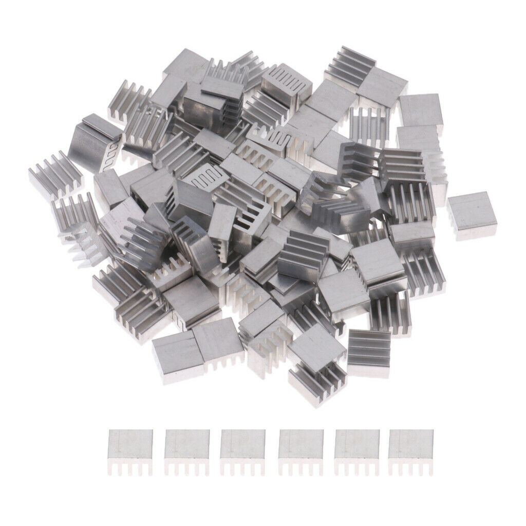 100pcs 9mmx5mmx9mm Aluminum Heatsink Cooler Circuit Board Cooling Fin With Tape