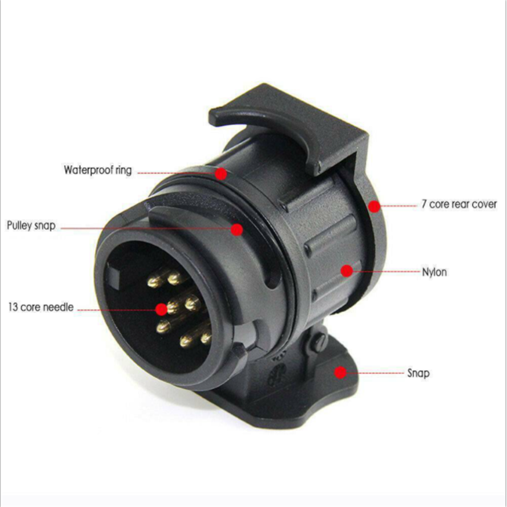 13 to 7 Pin Tow bar Socket Plug Towing Adaptor Converter Trailer Truck Caravan