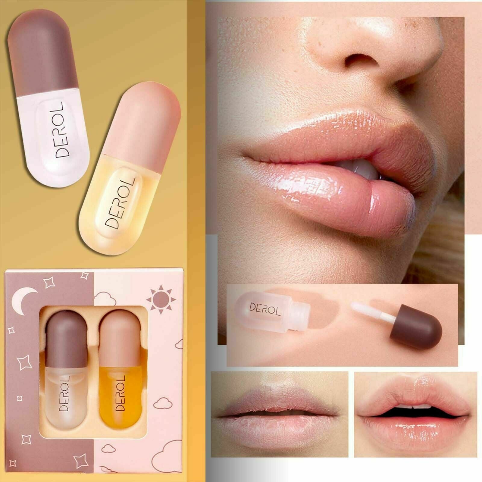 Lip Plummper Set,Derol Lip Plumper Gloss,Lip Filler,Lip Plumping Lip Gloss,Lip