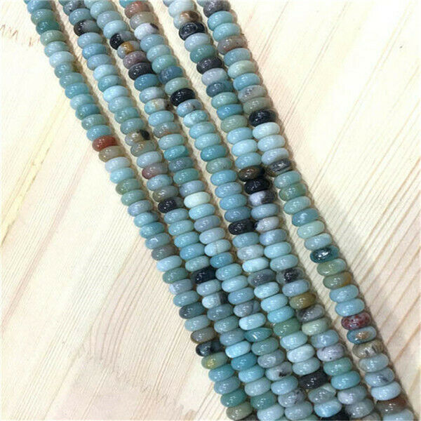 1 Strand/67Pcs 10x6mm Natural Amazonite Gem Rondelle Abacus Beads 15.5inch HH351