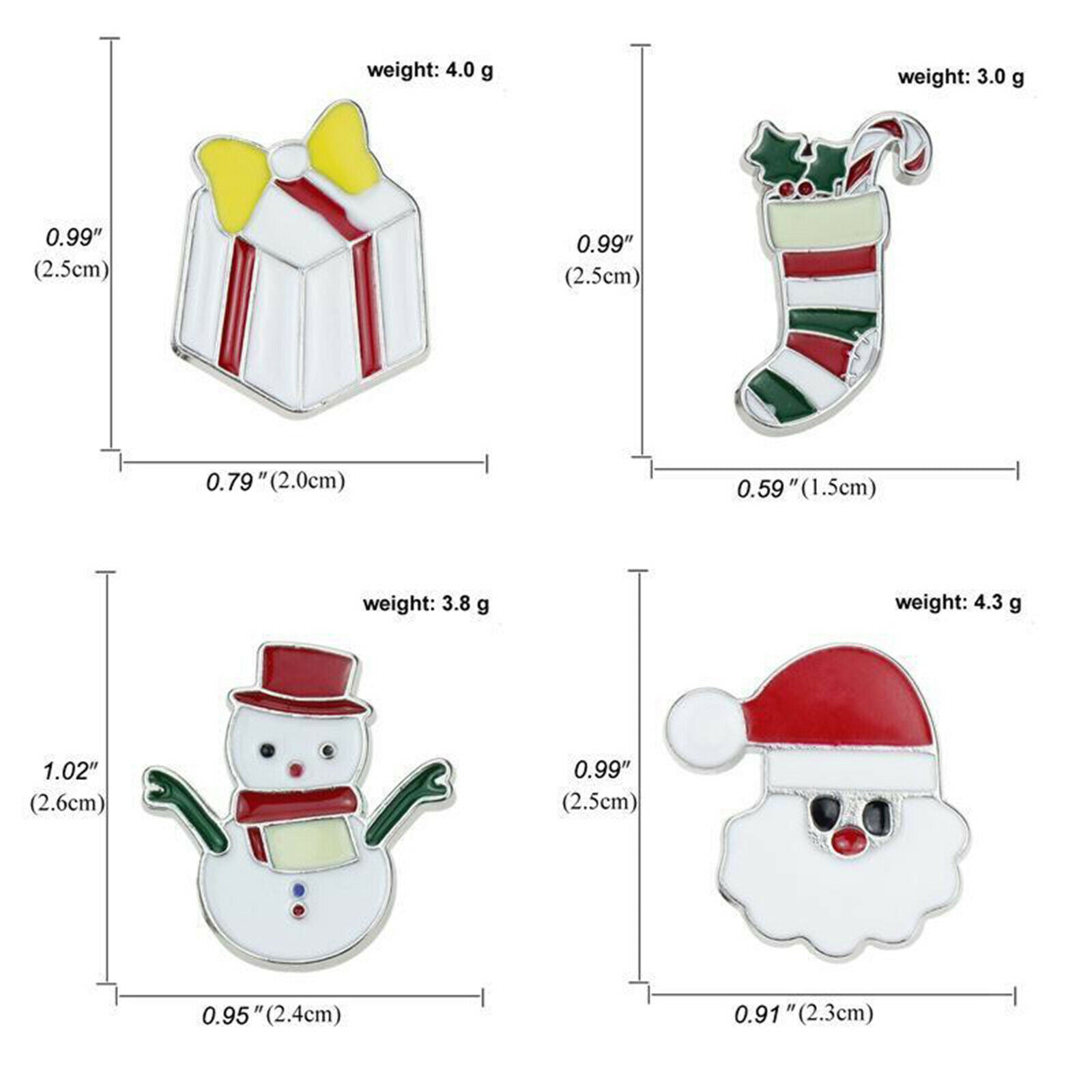 8pcs Cute Cartoon Christmas Brooch Pin Jewelry Gift Snowman Elk Kids Mom