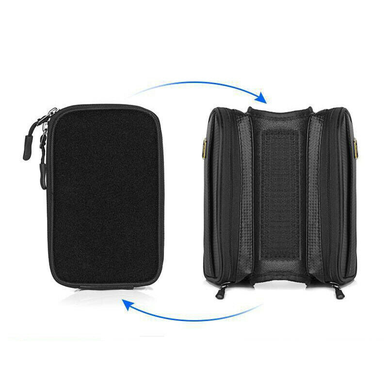 Top Front Frame Pannier Bag Double Pouch for Cycling Bicycle Bike Touch Screen