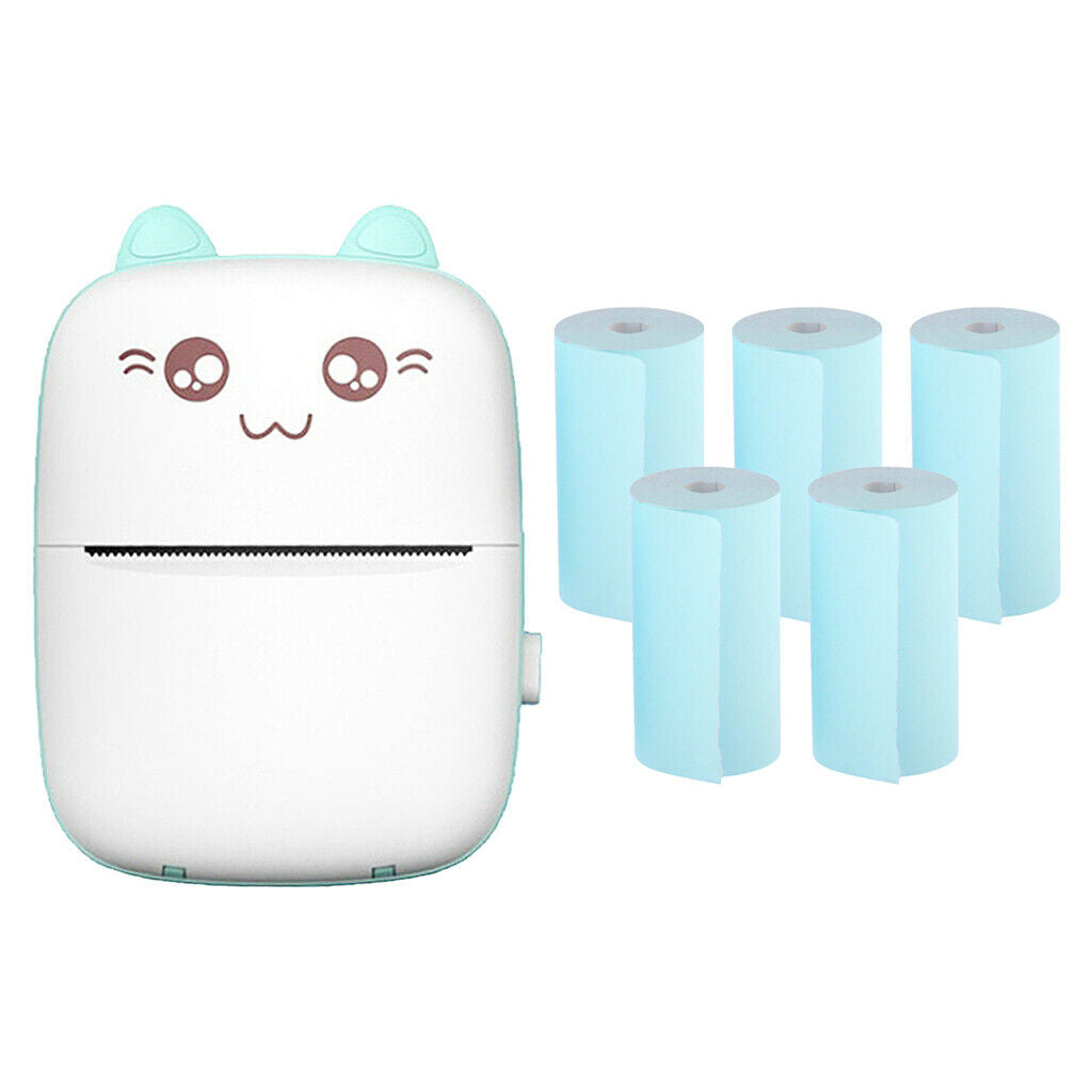 5-Rolls Color 57x30mm Thermal Printing Paper + Photo Pocket Printer Portable