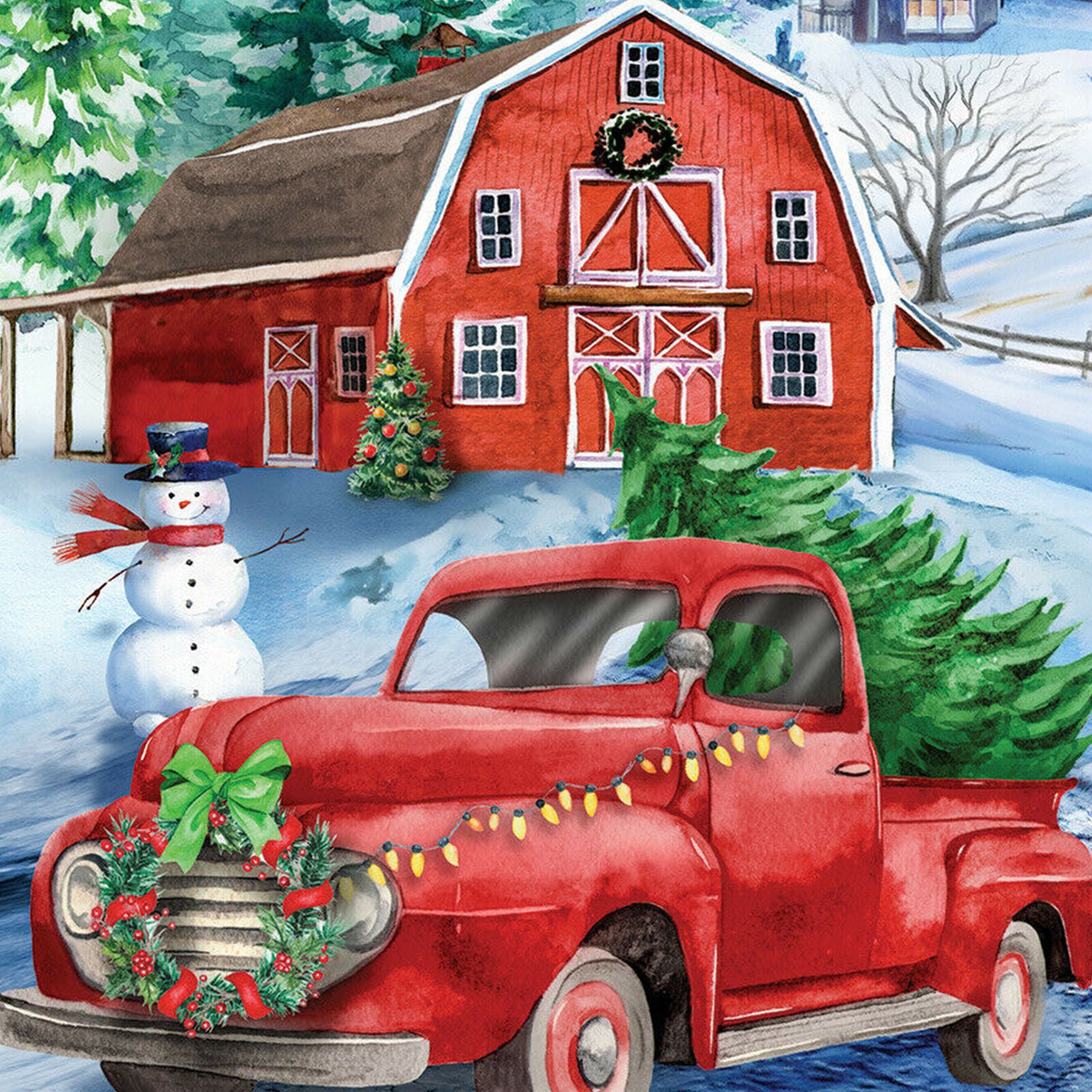 Picking Up The Tree Christmas House Flag Pickup Barn28" x 40" Briarwood Lane Hot