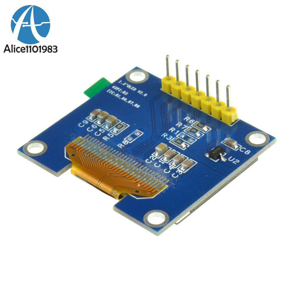 3-5V 1.3" White SPI Serial 128X64 OLCD LED Display Module for Arduino UNO R3