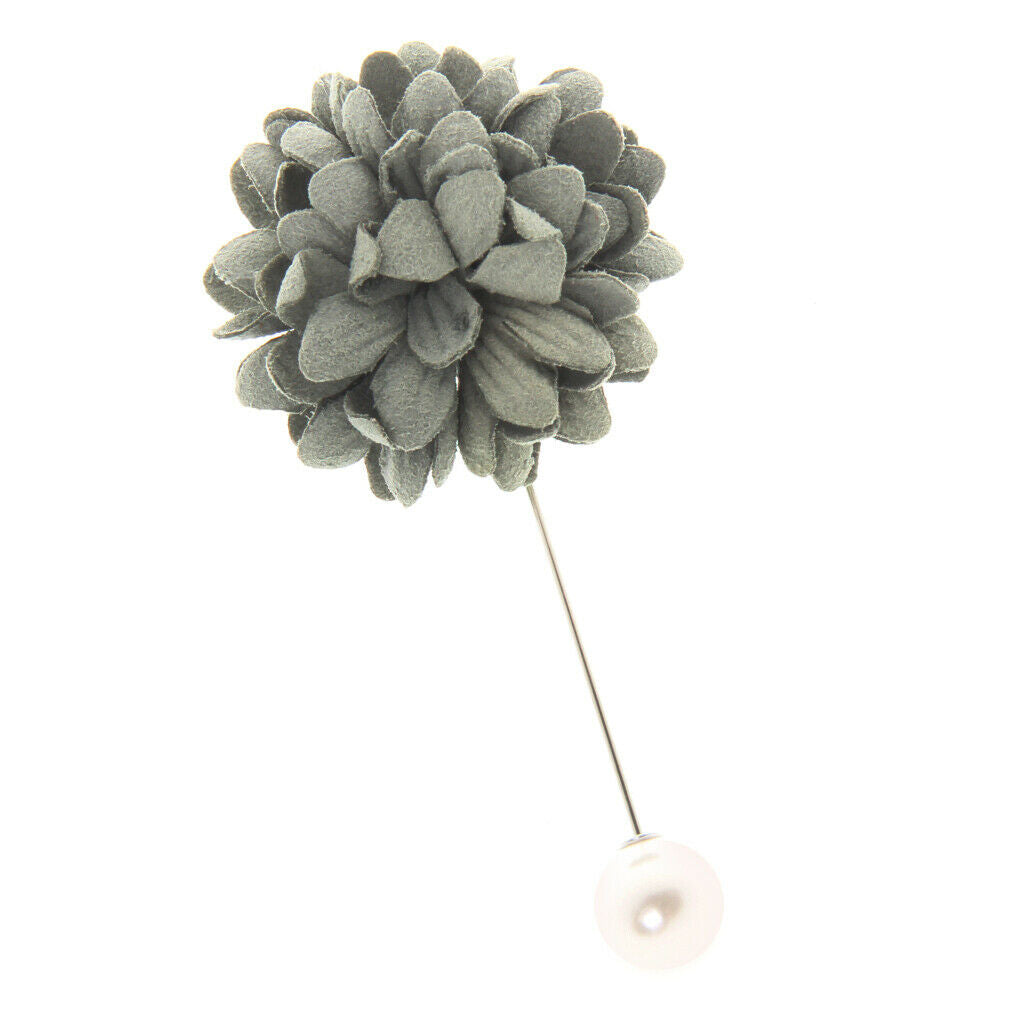 Mens Lapel Light green Flower Boutonniere Stick Brooch Pin Corsage
