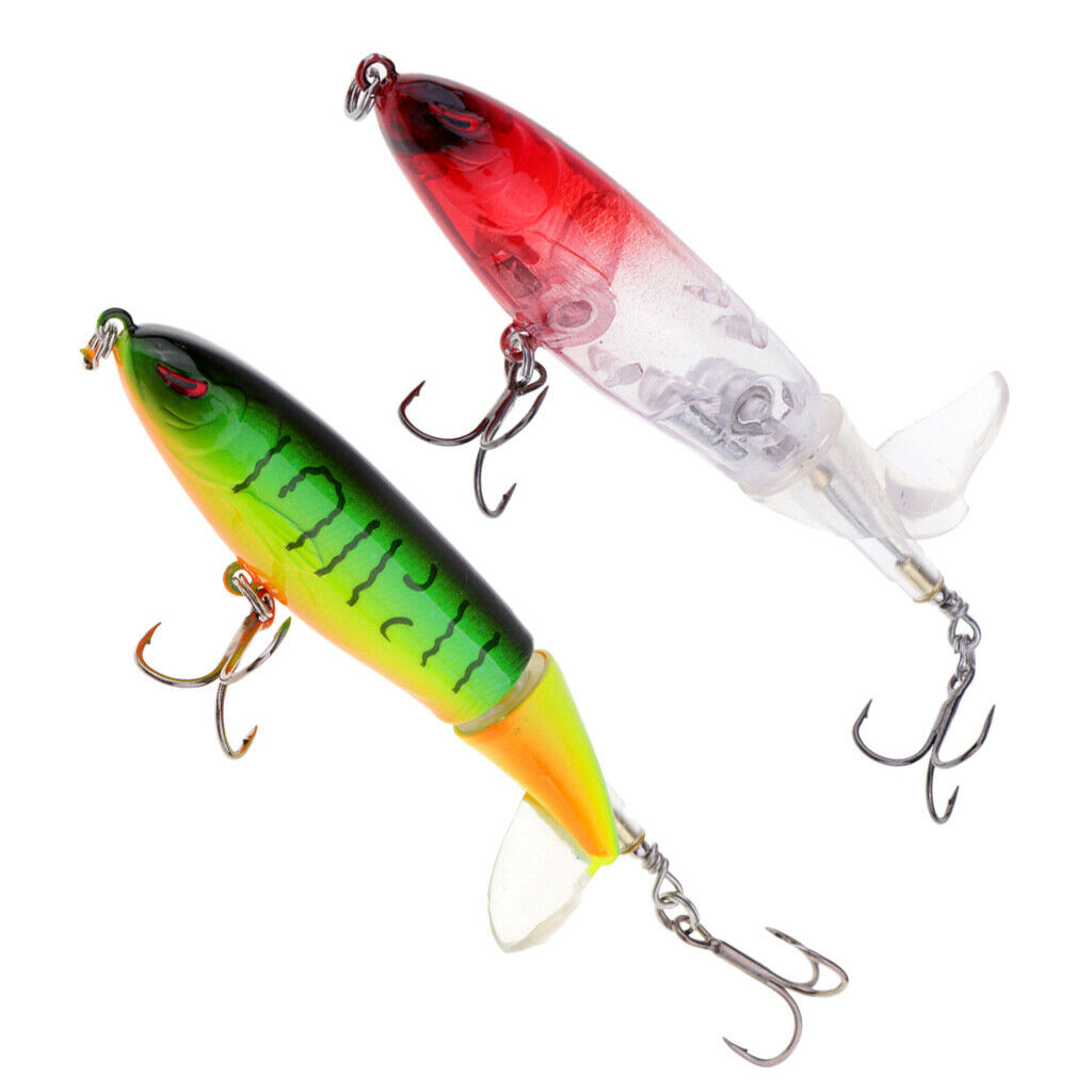 2x Whopper Popper Lure Artificial Hard Bait Two Colors Fishing Fish Catcher