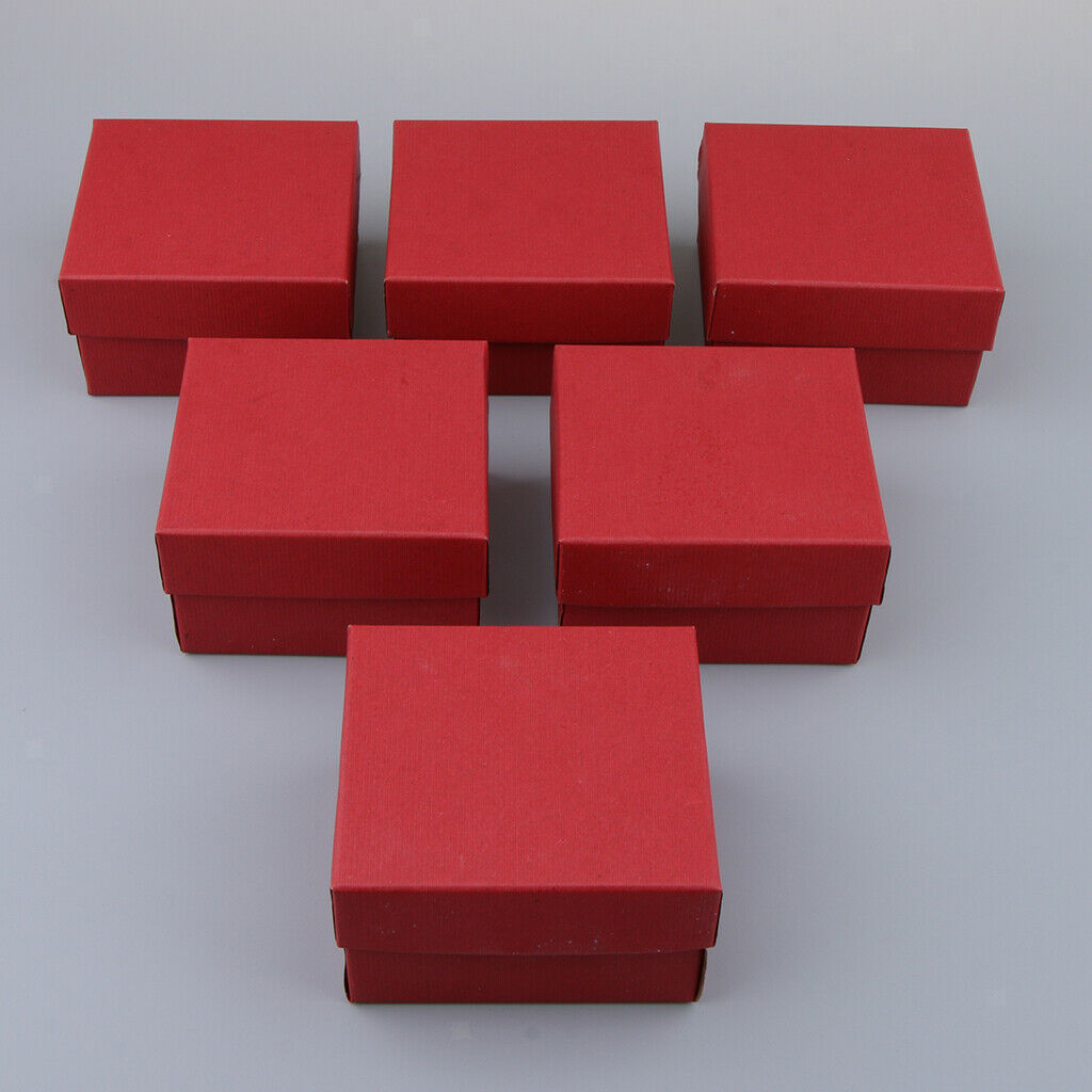 3pcs Square Paper Ring Box with Pillow Gift Jewelry Storage Red