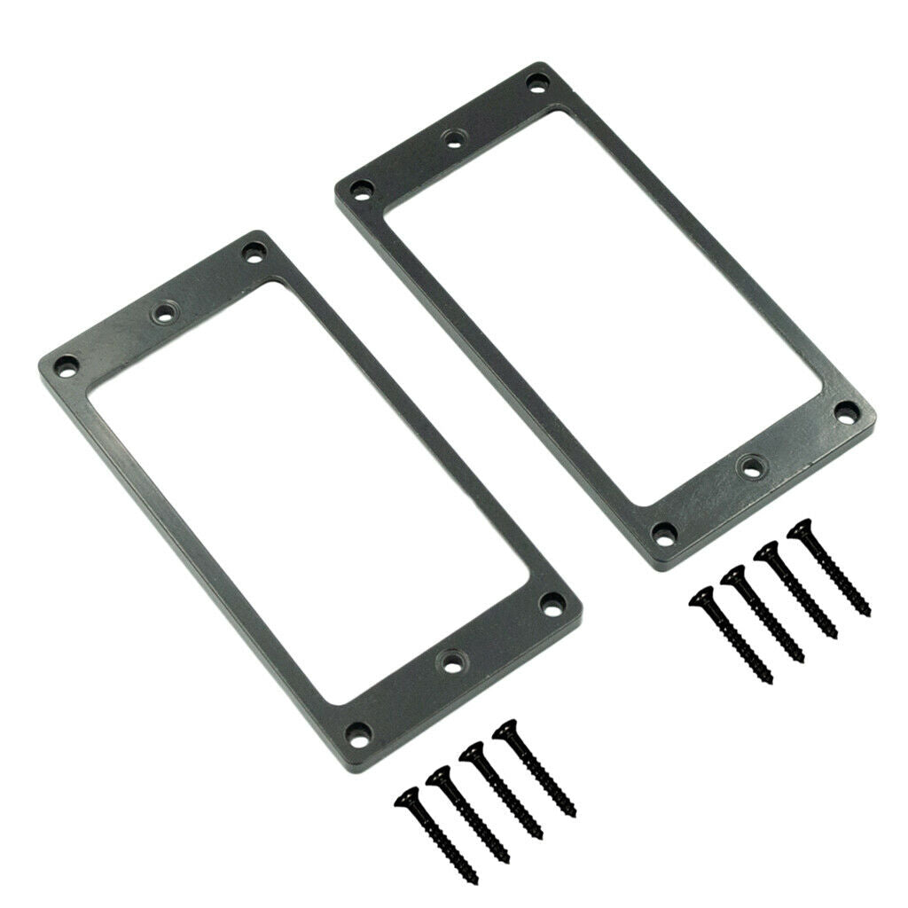 2pcs Guitar Neck&Bridge Humbucker Pickup Mounting Ring with Screws Black