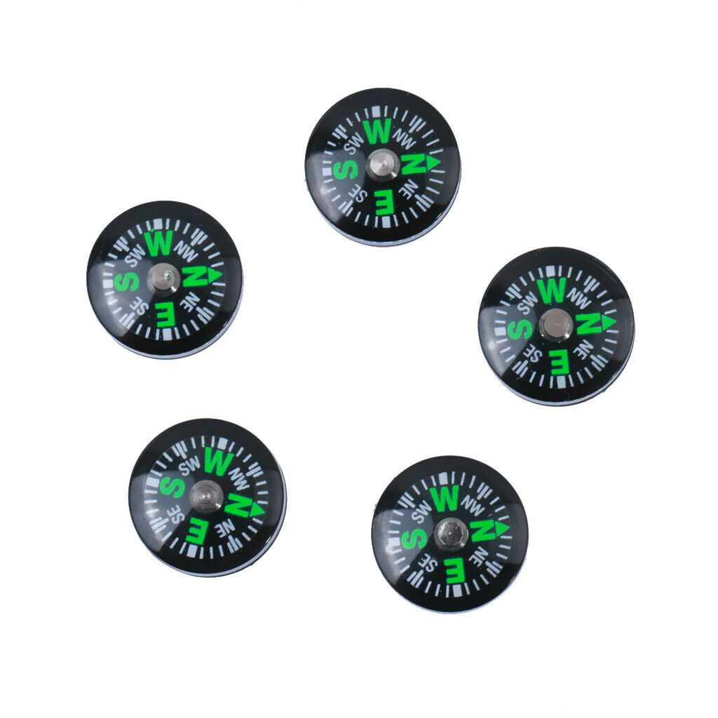 5X Pocket Survival Liquid Filled Button Compass for Camping Hiking