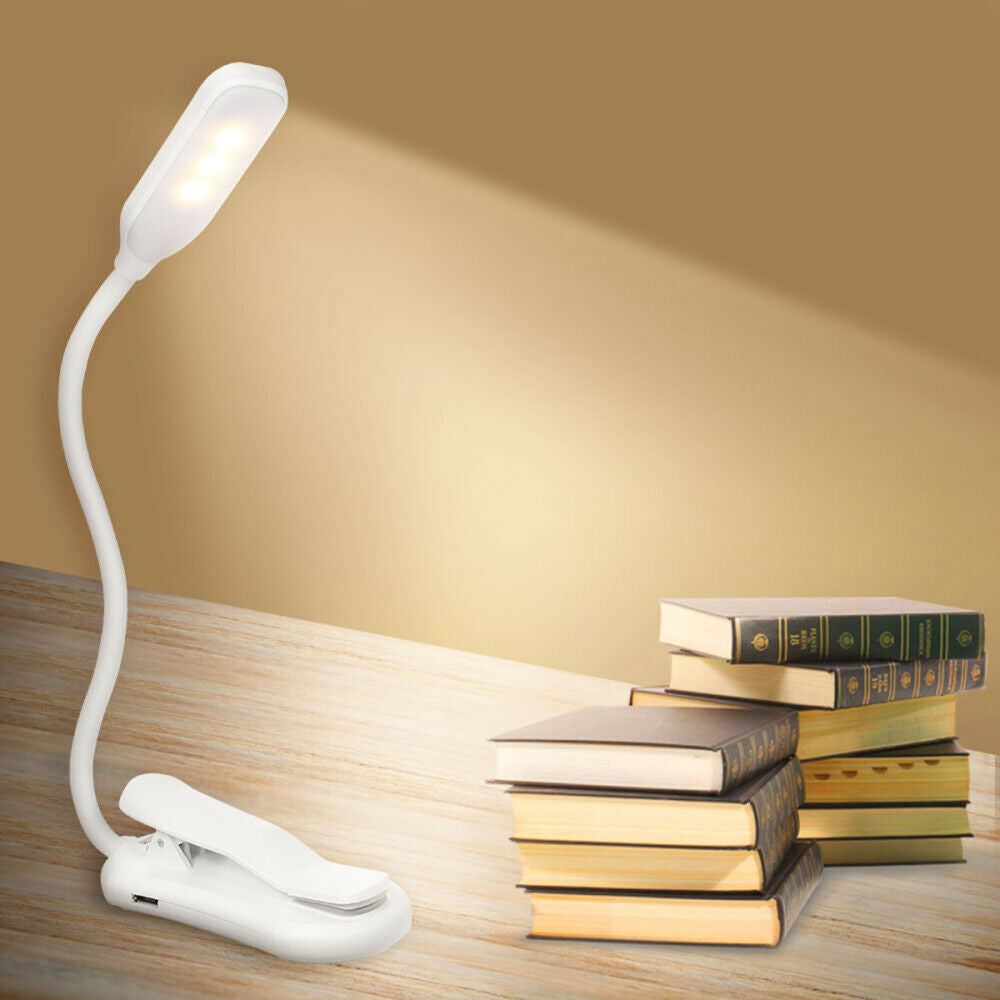 USB Clip-on Table Desk Bed Touch Reading Light Desk Lamp Dimmable LED Flexible