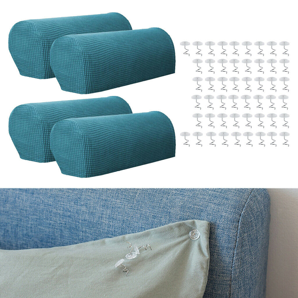 2 Pairs Sofa Armrest Cover Couch Arm Cover with 50 Pieces  Pins