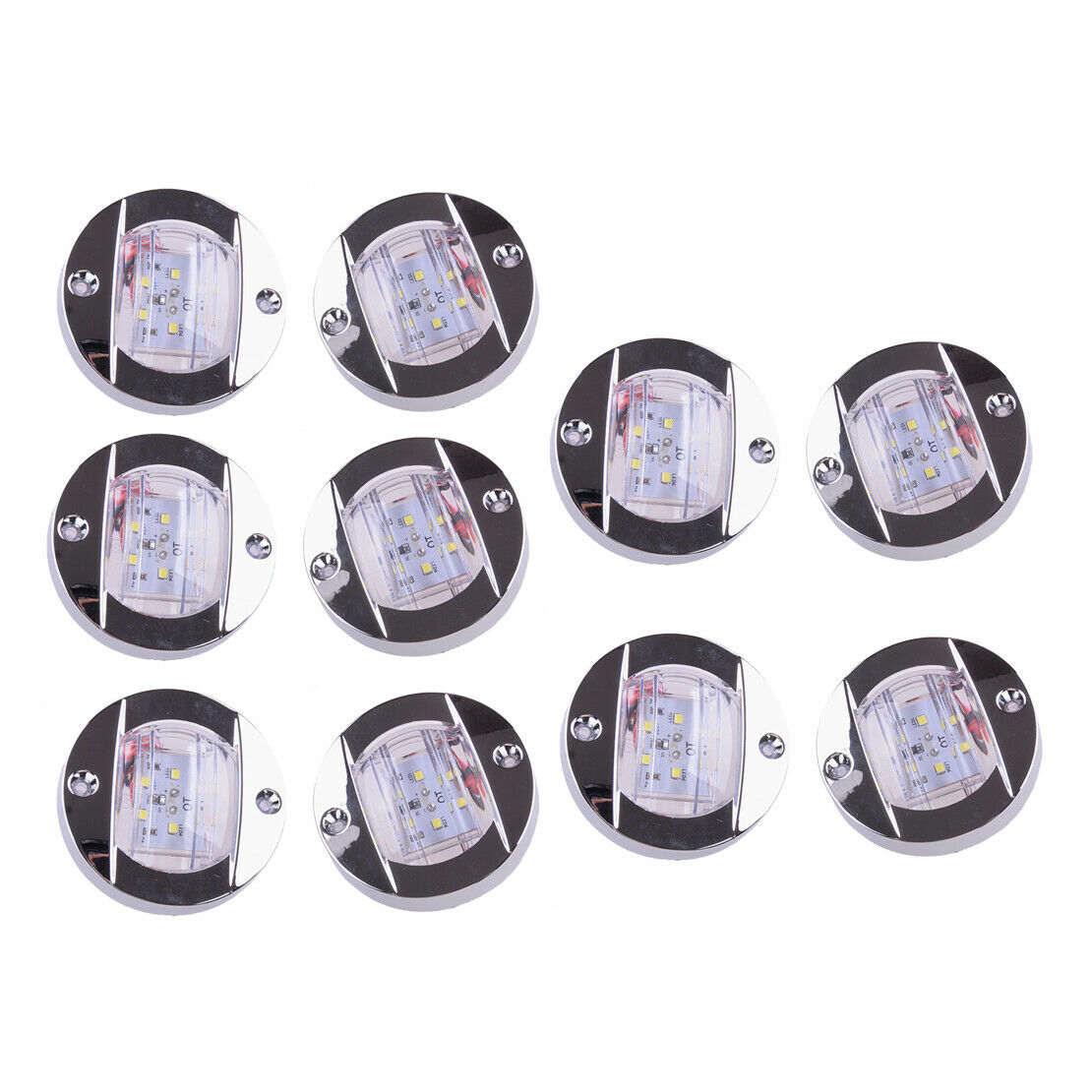 10x Round Marine Boat Navigation LED Stern Light White Deck Courtesy Light Acc