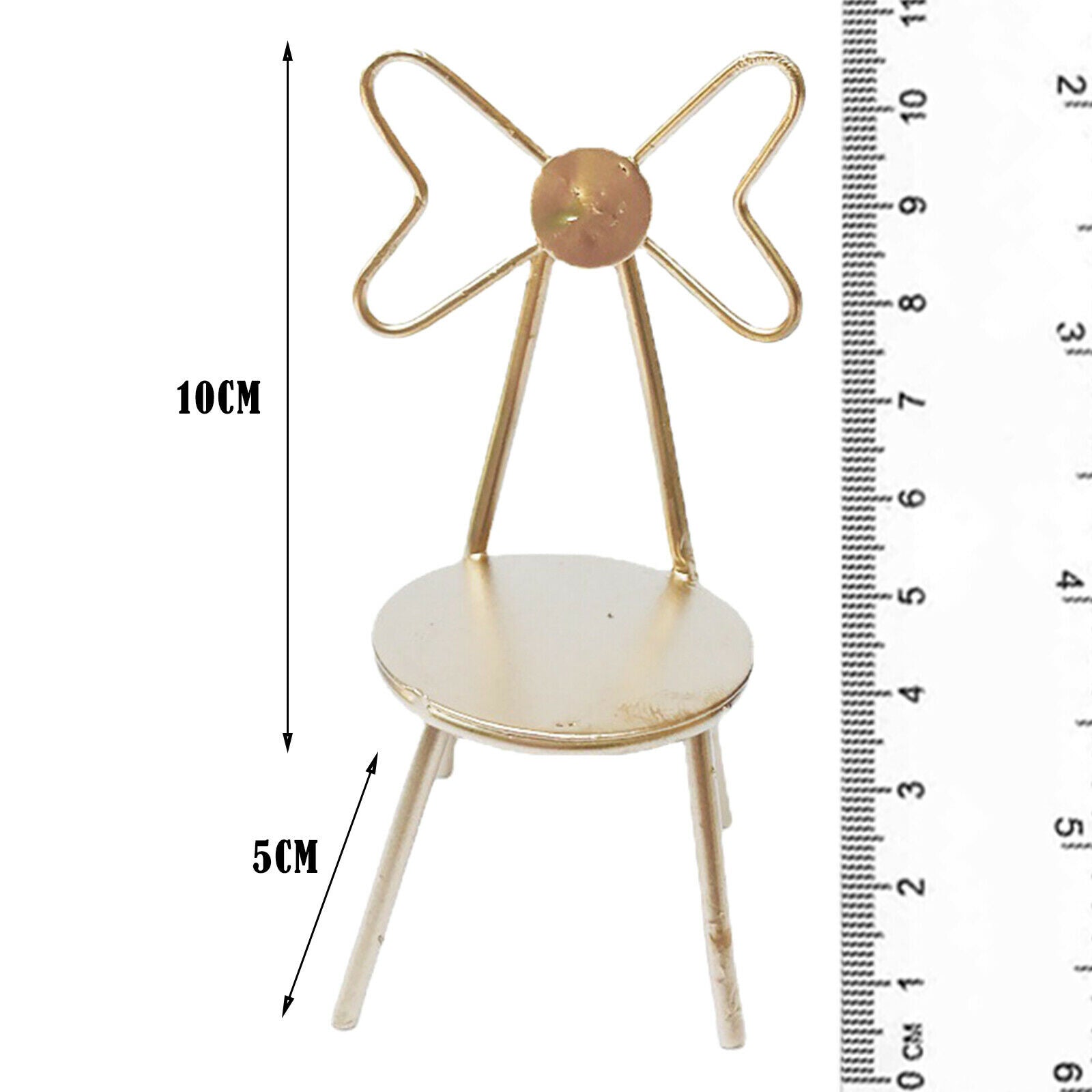 1/12 Scale Metal Chairs Simulation Fairy Garden Furniture Supplies Ornaments