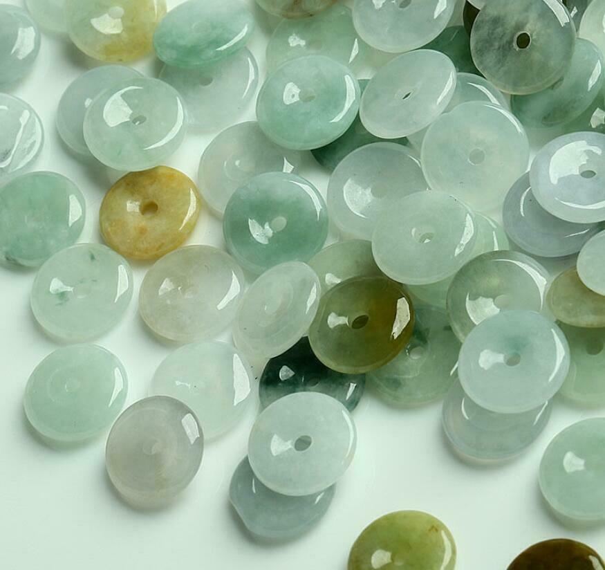 Wholesale 20PCS 10-11mm Natural A grade Jade Jadeite Coin Loose Beads