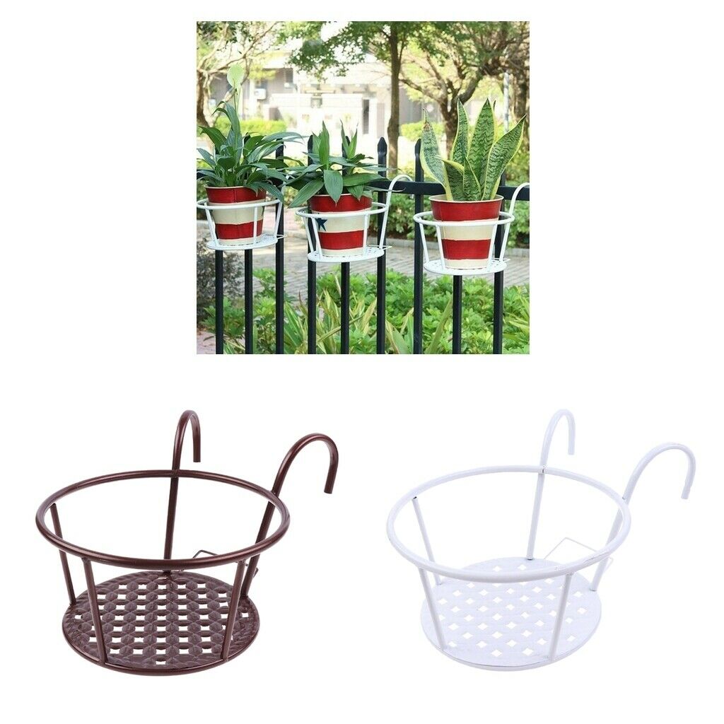 2x Potted Flower Hangin Basket Heavy-duty Planter Holder for Porch 22cn Dia.
