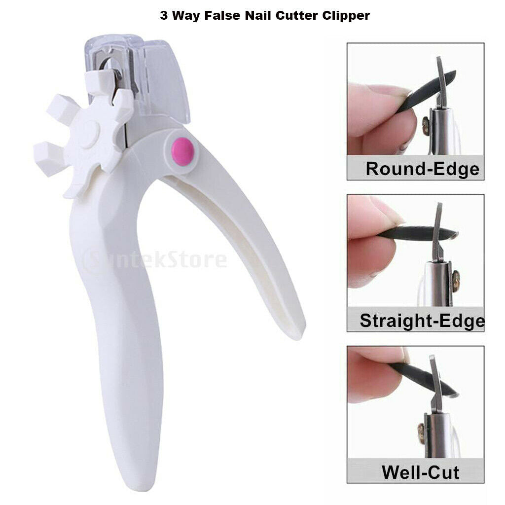 Nail Art Clipper Cutter False Nail Tips French Manicure Tools - White