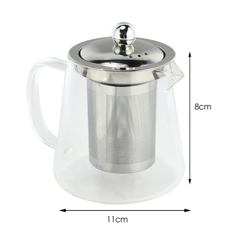5Sizes Good Clear Borosilicate Glass Teapot With 304 Stainless Steel Infuser SJ4