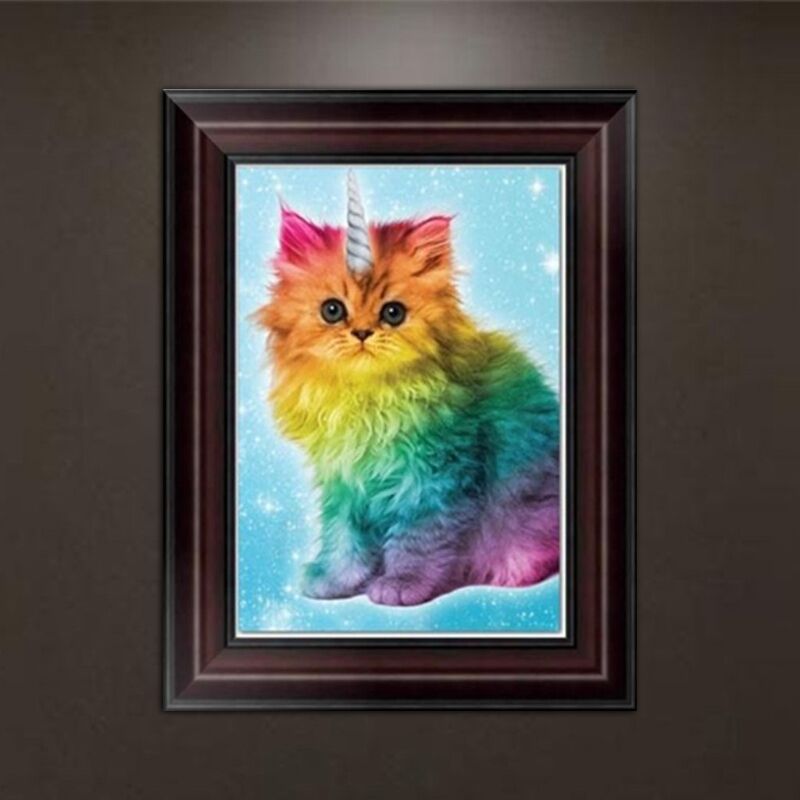 DIY 5D Diamond Embroidery Painting Cute Cat Cross Stitch Craft Home Wall Decor