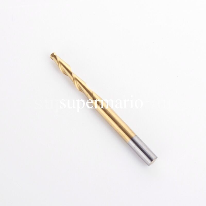 10x 1/8'' Titanium Coated Carbide CNC Two Double Flute Ball Nose Bit 2.5mm x12mm