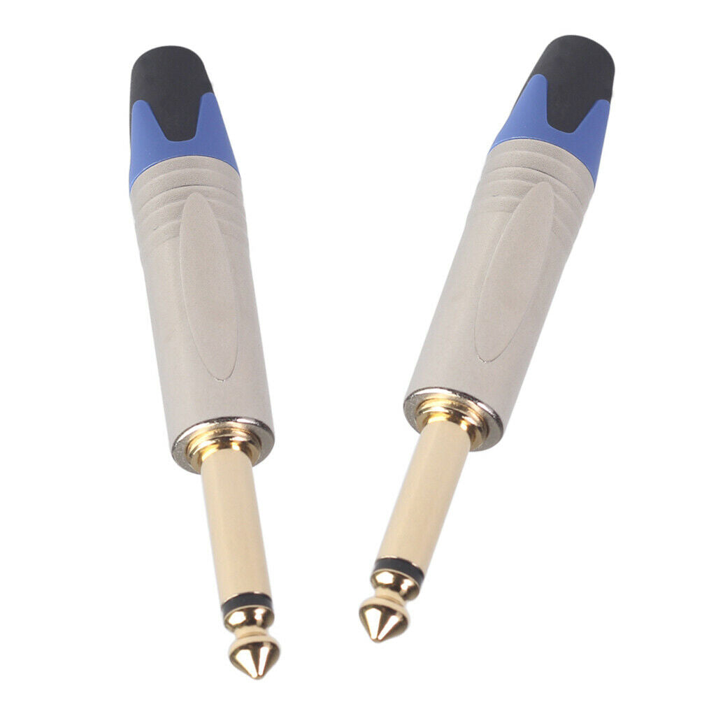Set of 2 6.35 Mm Audio Cable Aux Cable Adapter for Microphone Guitar Amplifier