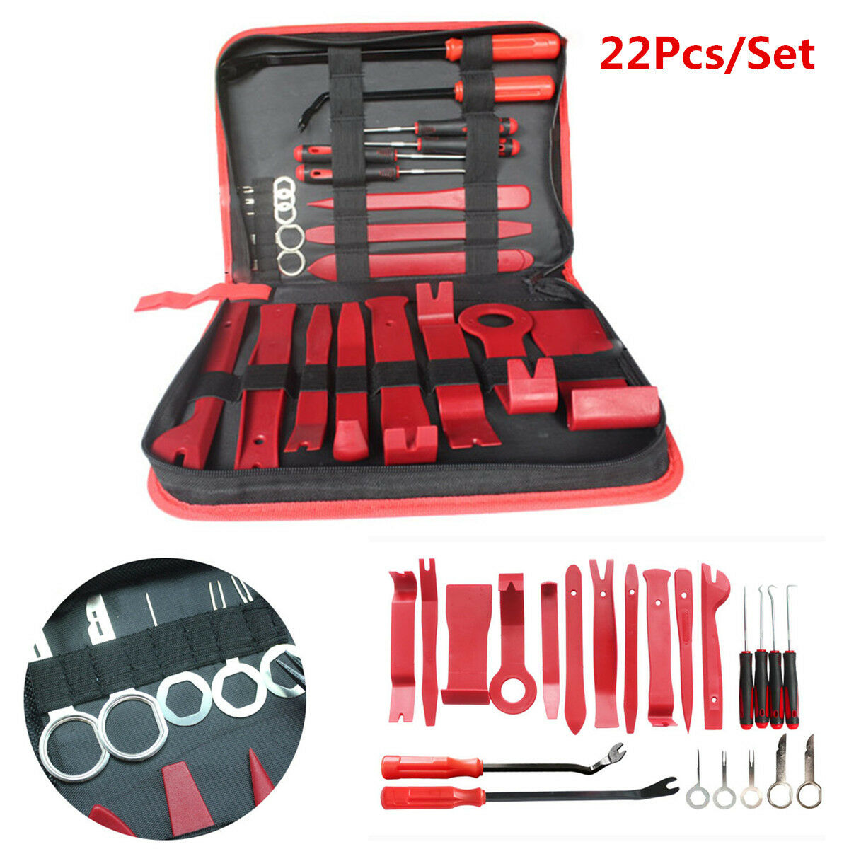 22pc High Quality Car Dash Panel Trim Audio Radio Removal Installer Pry Tool Kit