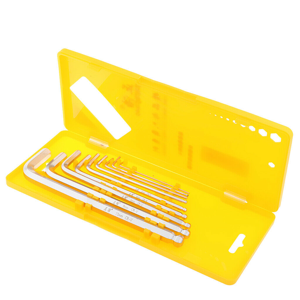9 Pieces Case Set L-shaped Allen Wrenches CRV Metric Hex Key