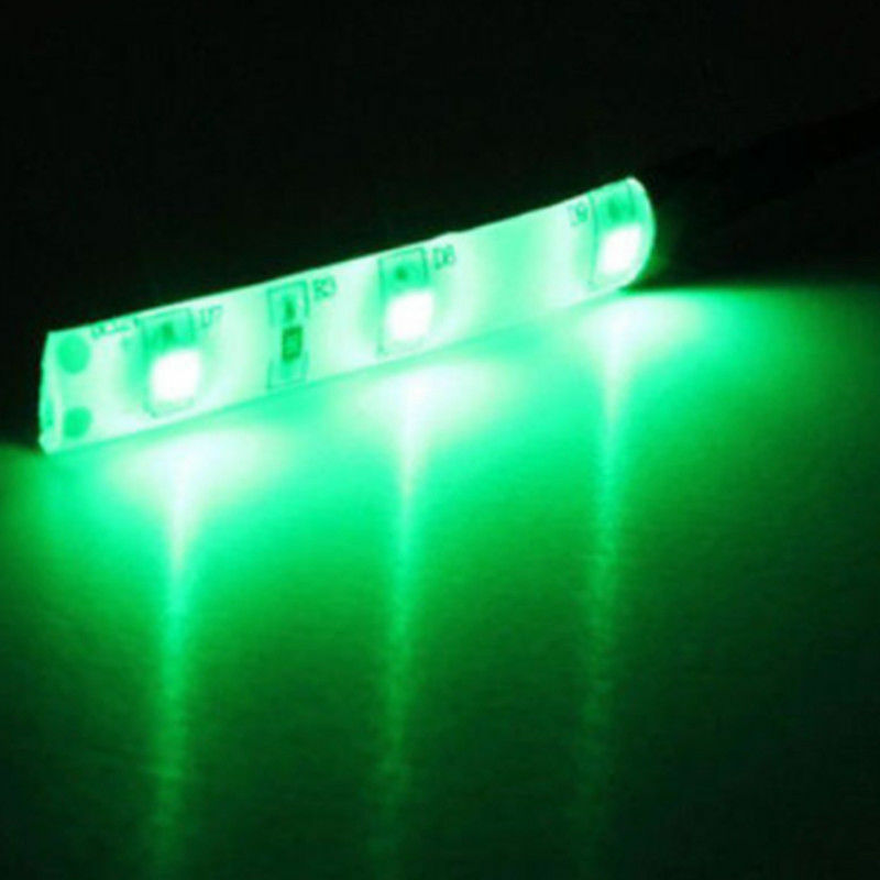 2x Green 3 SMD LED Light strip 12V waterproof Car Motorcycle Gauge cup holder