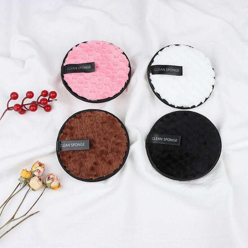 4Pcs Washable Facial Makeup Remover Pads Reusable Face Cleansing Microfiber P DF