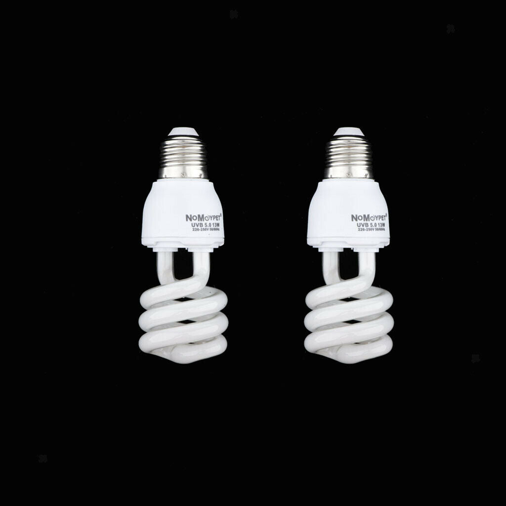 2Pcs UVB Reptile Light Bulb Basking Spot Lamp for Reptile Energy Saving