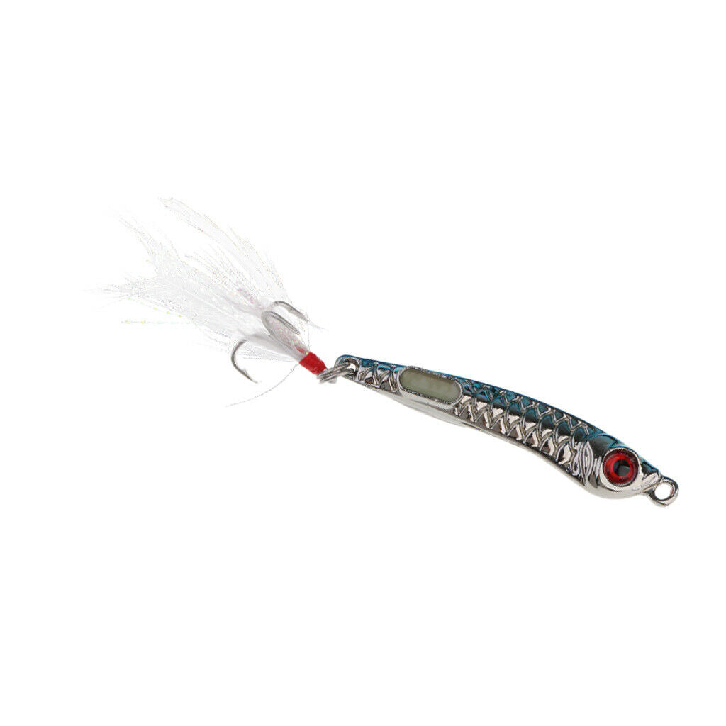 Luminous Fishing Lures Baits Metal Hard Baits Spoon Baits Crankbaits Blue