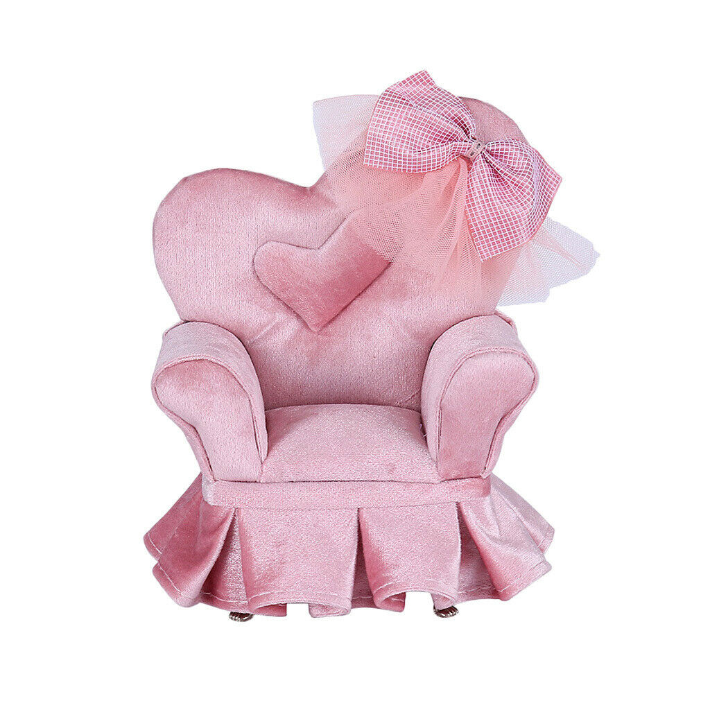 Mini Chair Jewelry Box Organizer Bowknot Lace Case Jewellery Display Storage