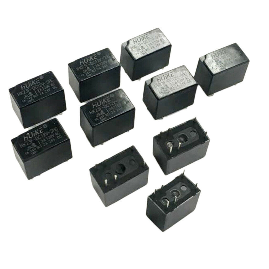 10 Pieces DC12V Coil 6-Pins DPDT Mini Power Relays PCB Type HK23F-DC12V-SHG