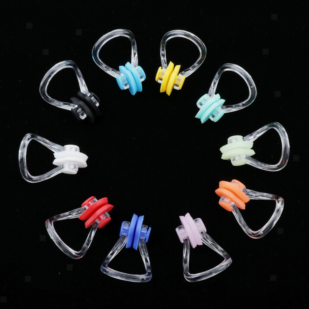 10x Silicone Swimming Nose Clip Ear Plug Pool Sea Swimmer Anti- Noseclip