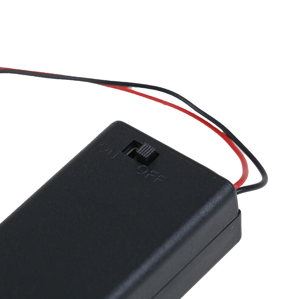 2x AA 3V battery holder connector storage case box ON/OFF switch with lea.l8