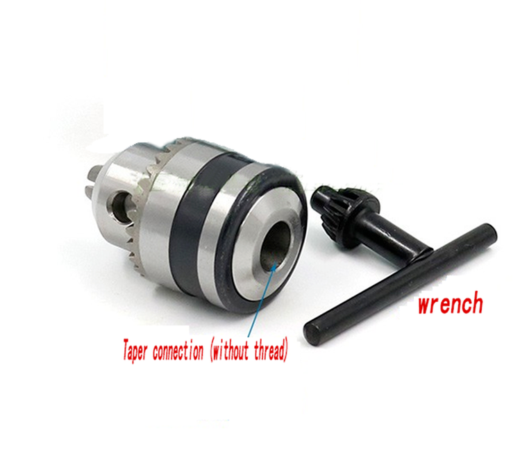 B10 0.6-6mm Drill Chuck Spanner Taper Mounted with one Key Bench Drill Milling