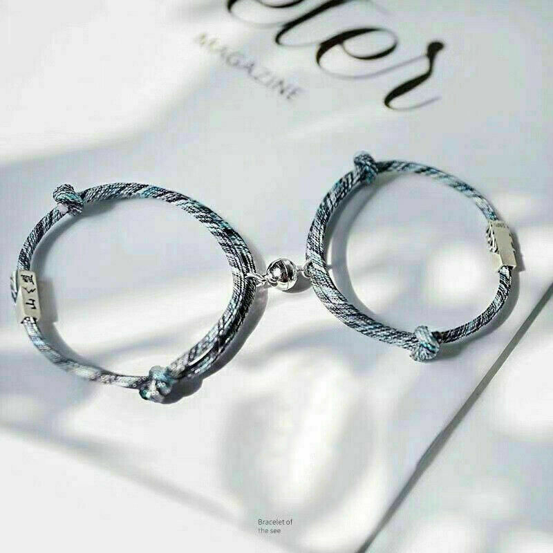 2pcs Attract Couples Bracelets Bracelet Rope Weaving Magnet Love Jewellery Gifts