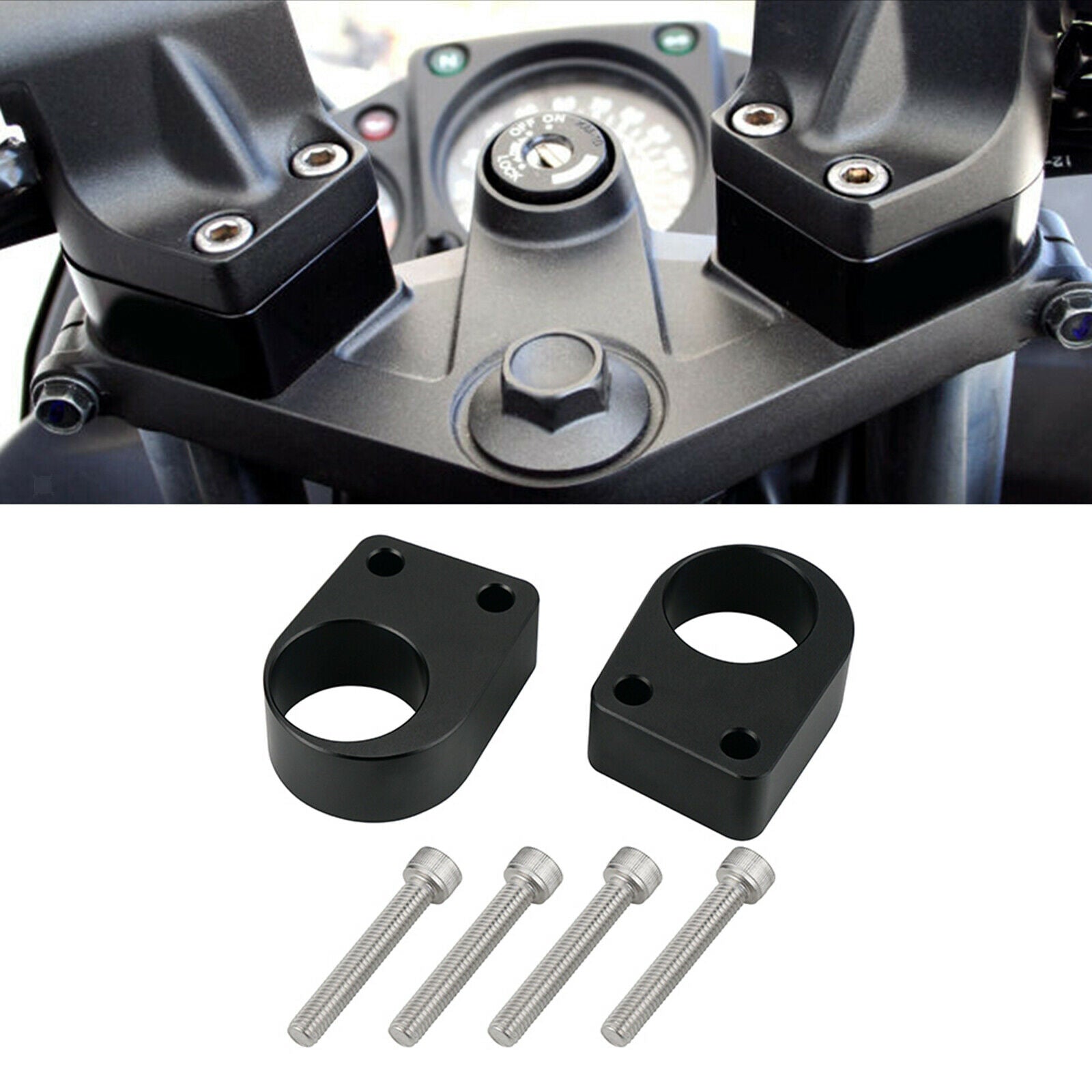 Motorcycle Handlebar Riser Clamp for Kawasaki Ninja EX250 300 2008-2019