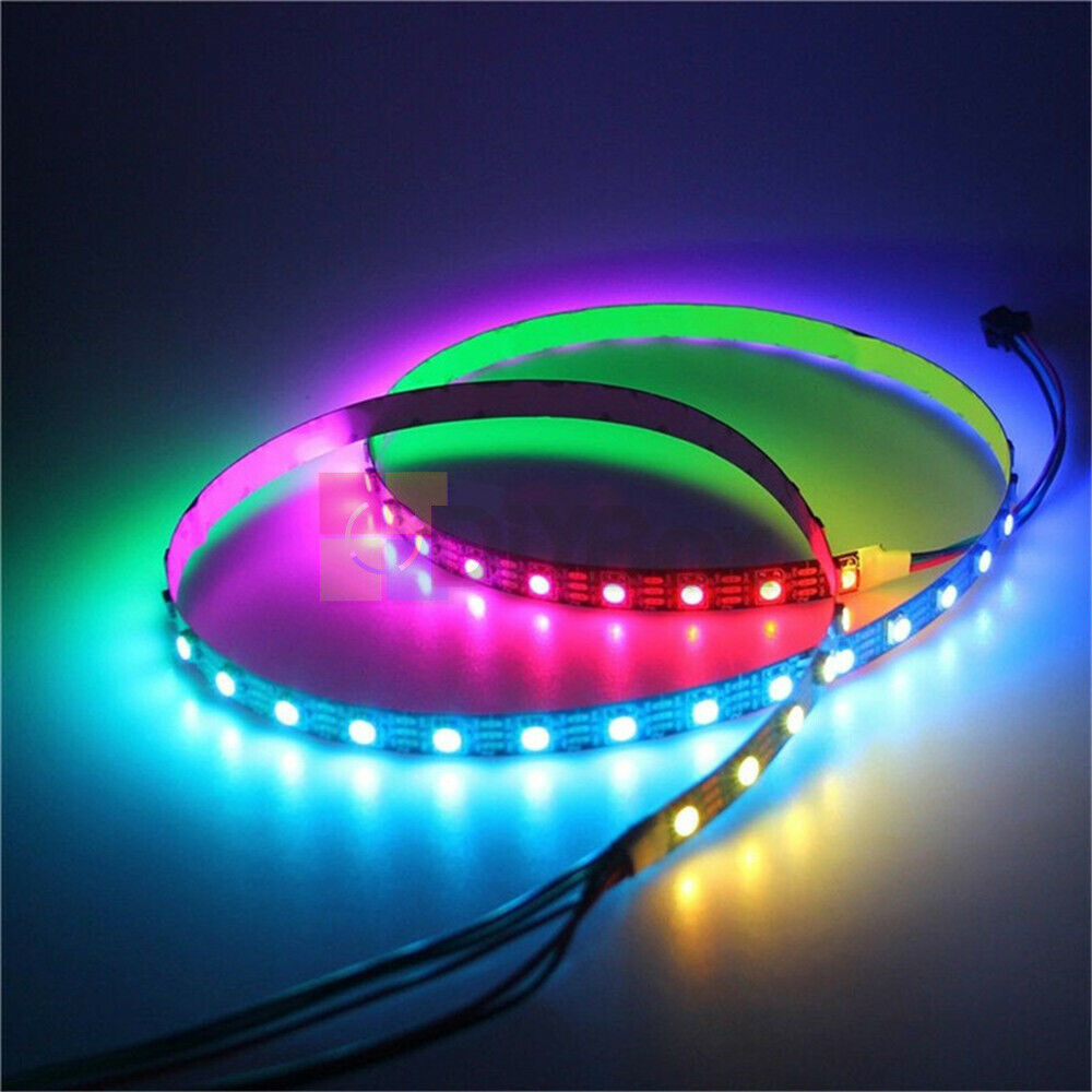 WS2812B 1M 60 5050 RGB LED Strip Leds 60LED Individual Addressable 5V Black PCB