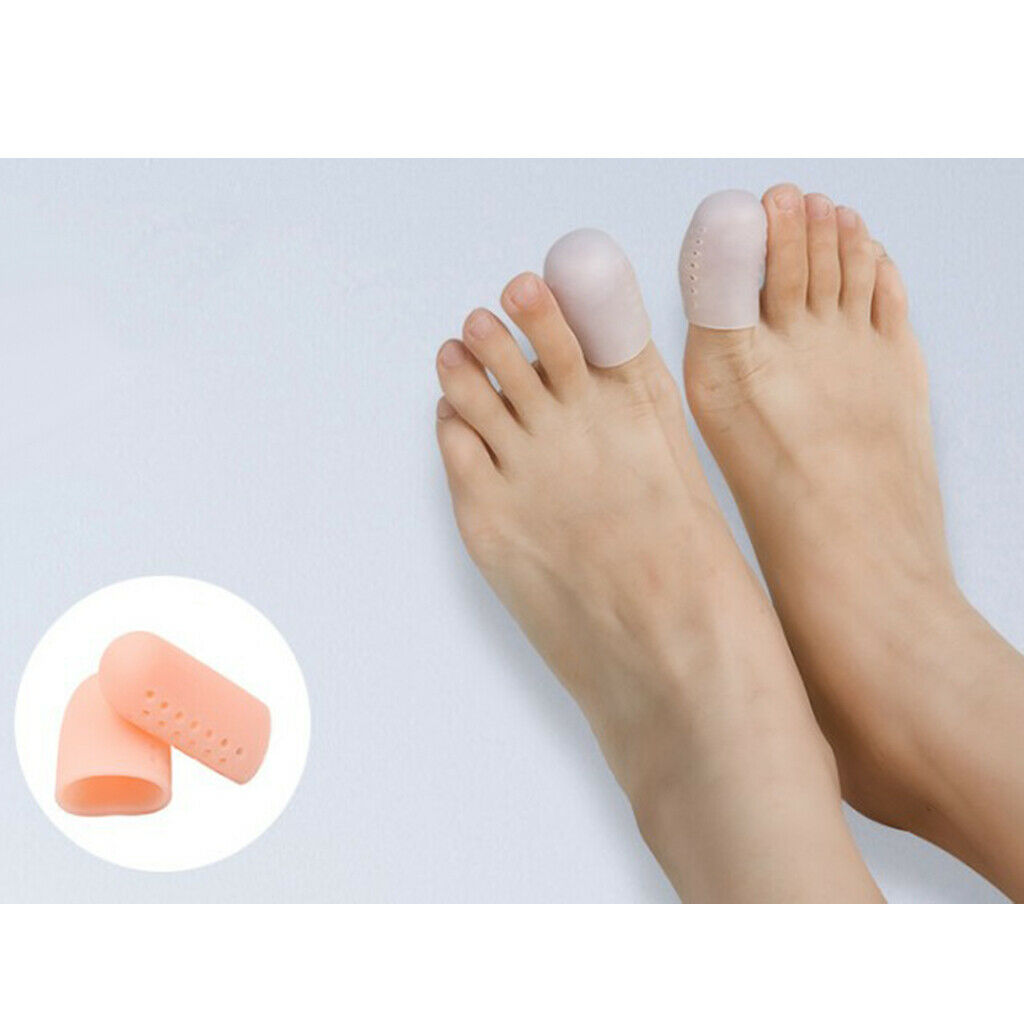 10 Pairs Silicone Toe Sleeves Tube Caps Cushions Protectors Feet Care Skin